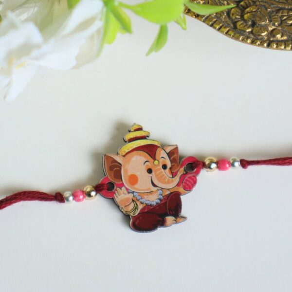 Cute Ganesha Wooden Rakhi