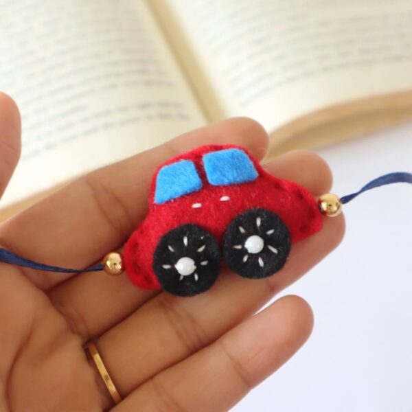 Handmade Felt Car Rakhi For Kids