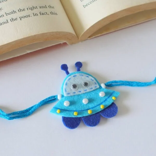 Cartoon Alien Spaceship Rakhi