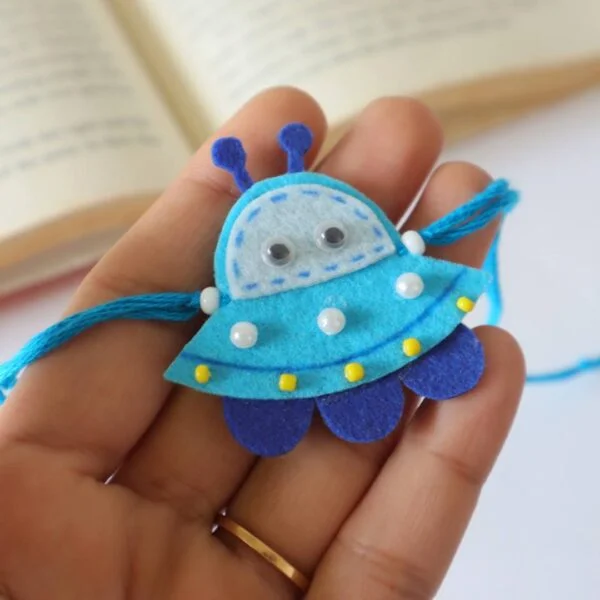 Cartoon Alien Spaceship Rakhi