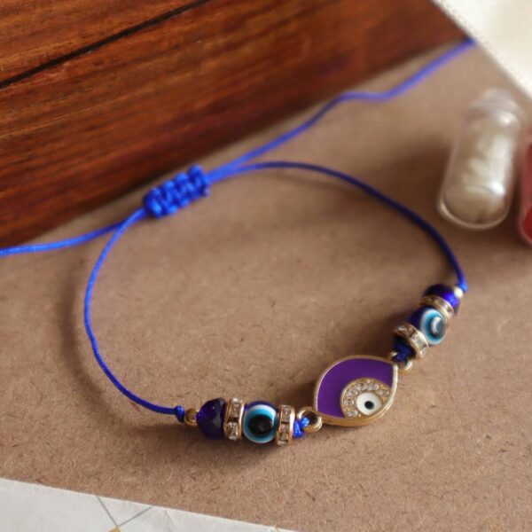 Blue Stone Studded Evil Eye Rakhi