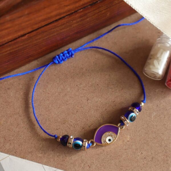 Blue Stone Studded Evil Eye Rakhi