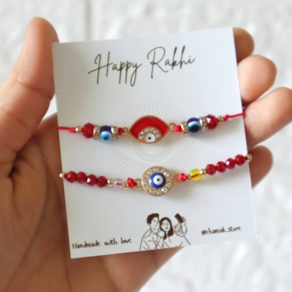 Red Evil Eye Bhai-Bhabhi Rakhi