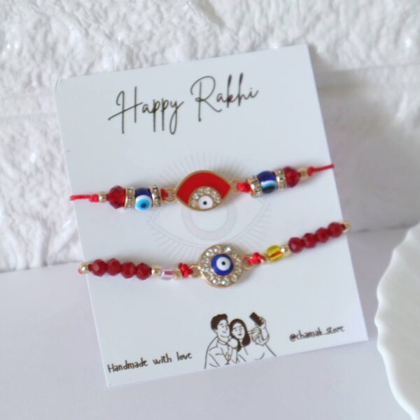 Red Evil Eye Bhai-Bhabhi Rakhi