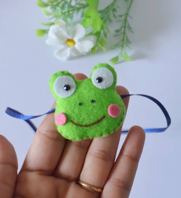 Adorable Frog Rakhi for Kids – Soft Felt Design