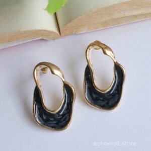 Black Statement Enamelled Earrings