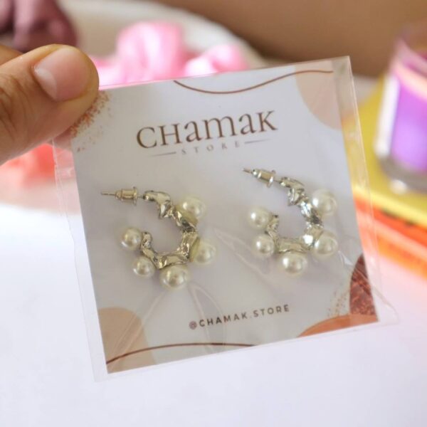 Silver-Toned Pearl Studded Hoop Earrings