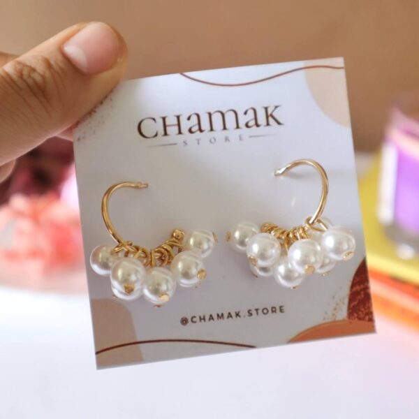 Gold-Plated Pearl Drop Hoop Earrings