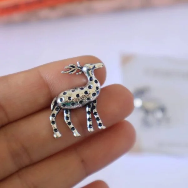 Deer Oxidised Stud Earrings