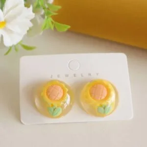 Sunflower Resin Stud Earrings