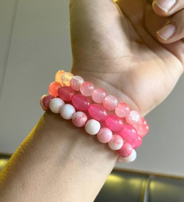 Pink Allure-Beaded Stacking Bracelets