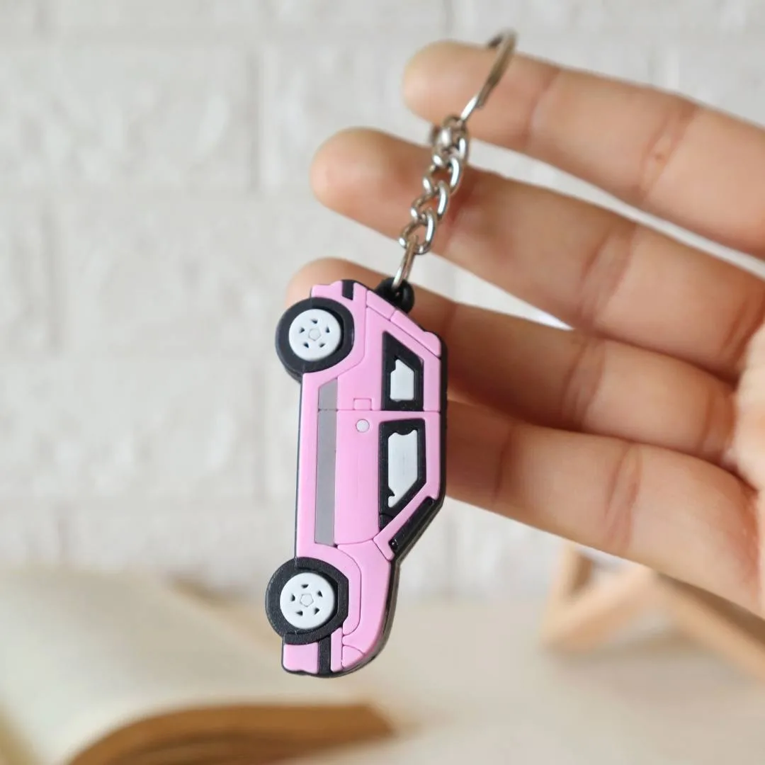 Pink Car Keychain