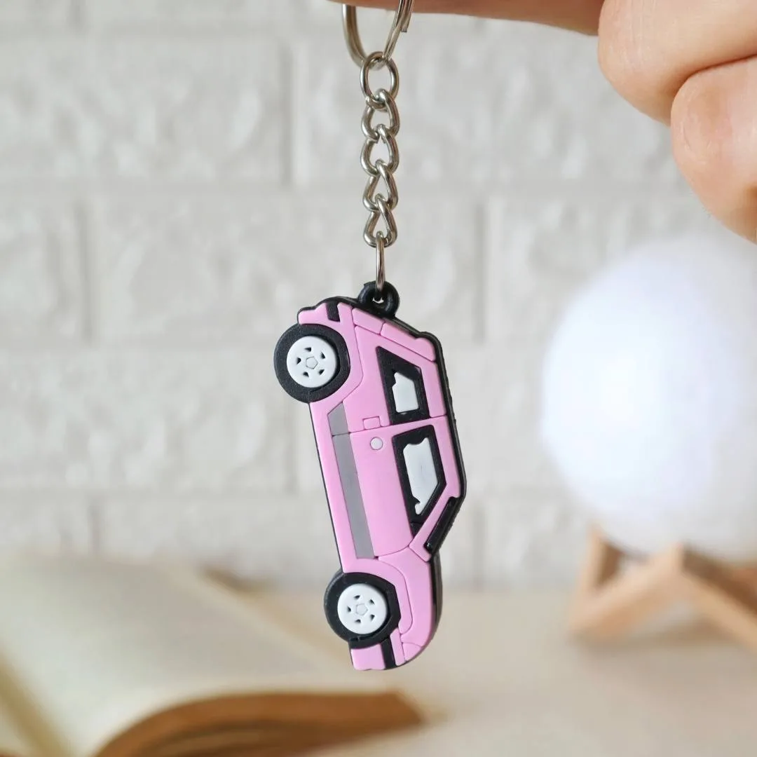 Pink Car Keychain
