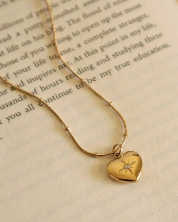 Gold-Plated Heart Pendant Necklace