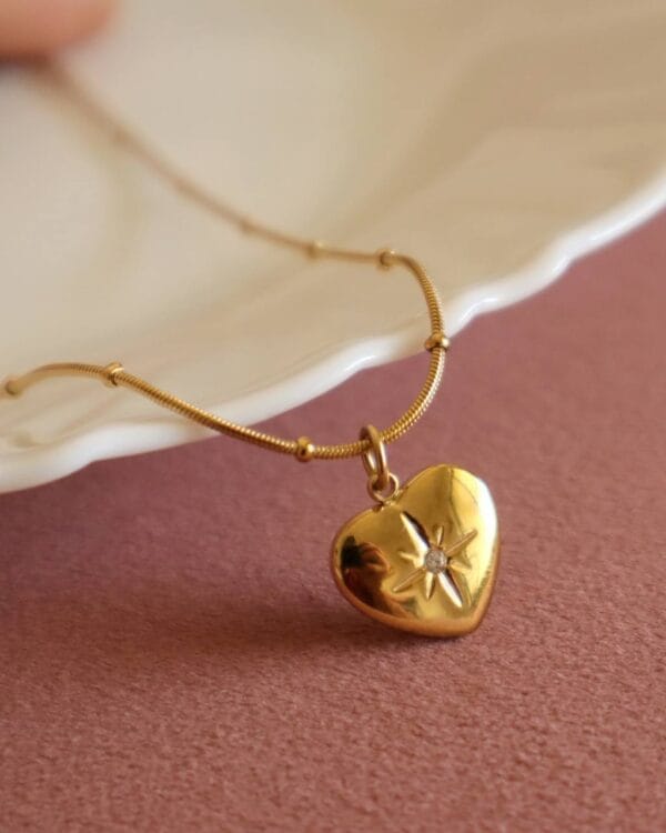 Gold-Plated Heart Pendant Necklace