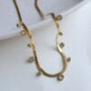 White Stone Drop Snake Chain Necklace