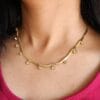 White Stone Drop Snake Chain Necklace