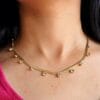 White Stone Drop Snake Chain Necklace