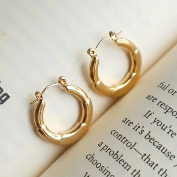 Stainless Steel Round Hoop Earrings ( Anti-Tarnish )