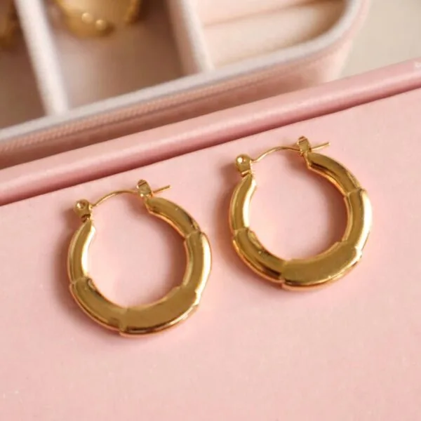 Stainless Steel Round Hoop Earrings ( Anti-Tarnish )