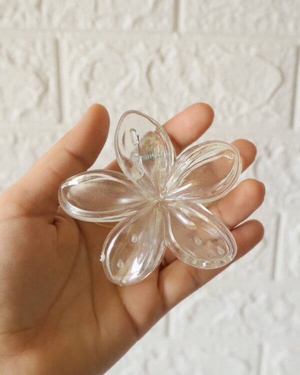 Transparent Flower Claw Clips