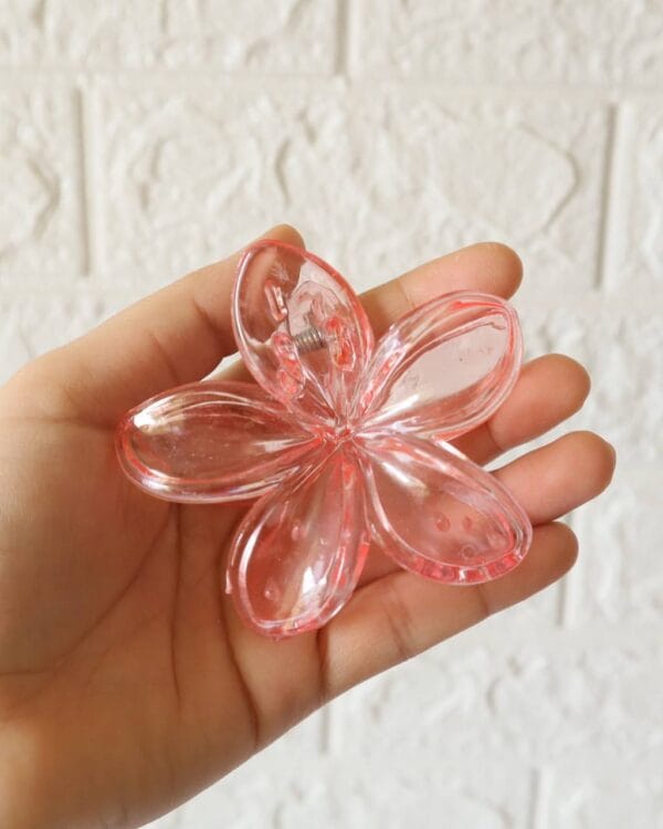 Transparent Flower Claw Clips