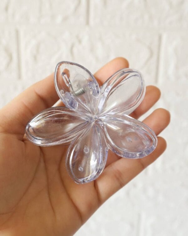 Transparent Flower Claw Clips