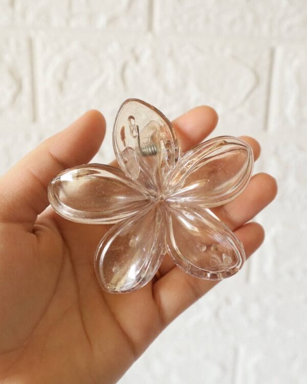 Transparent Flower Claw Clips