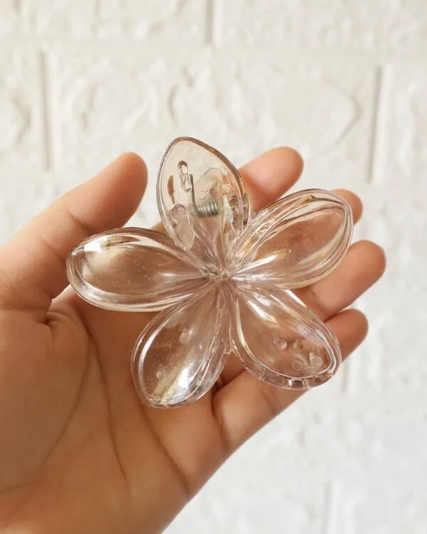 Transparent Flower Claw Clips