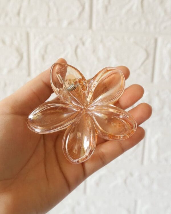 Transparent Flower Claw Clips