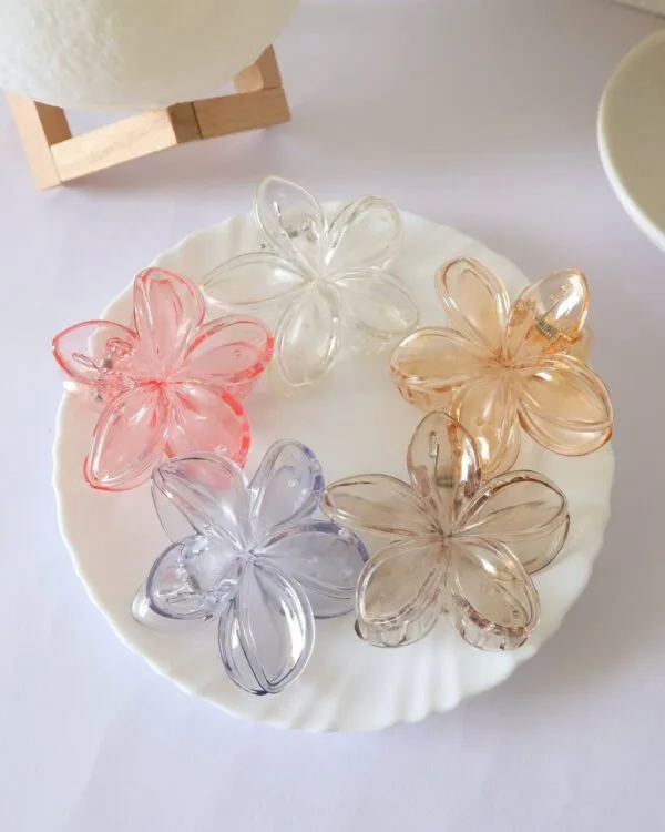 Transparent Flower Claw Clips