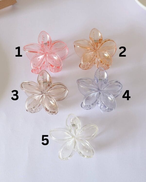 Transparent Flower Claw Clips