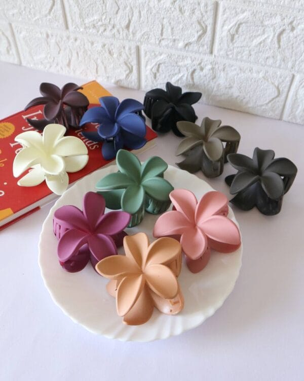 Matte Floral Claw Clips (Large)