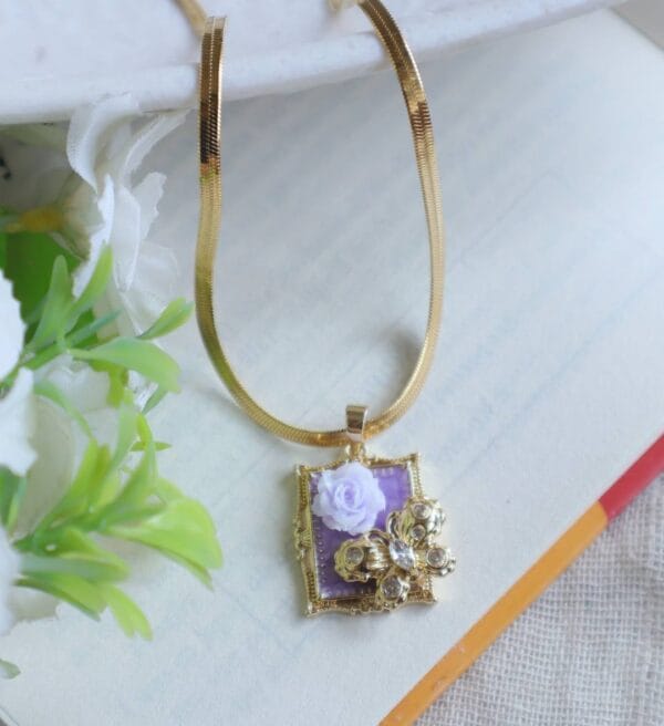 Lilac Whisper Rose Necklace