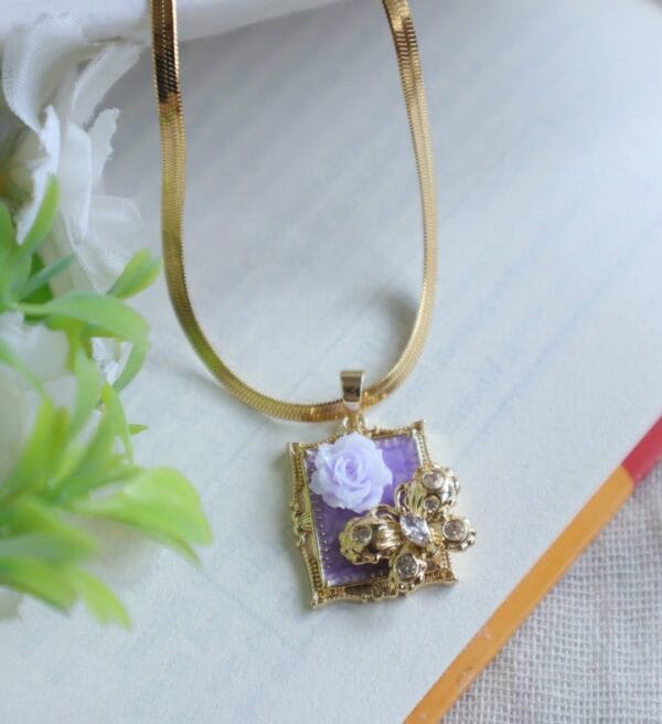 Lilac Whisper Rose Necklace