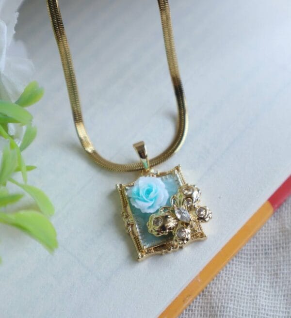 Frozen Garden Rose Necklace