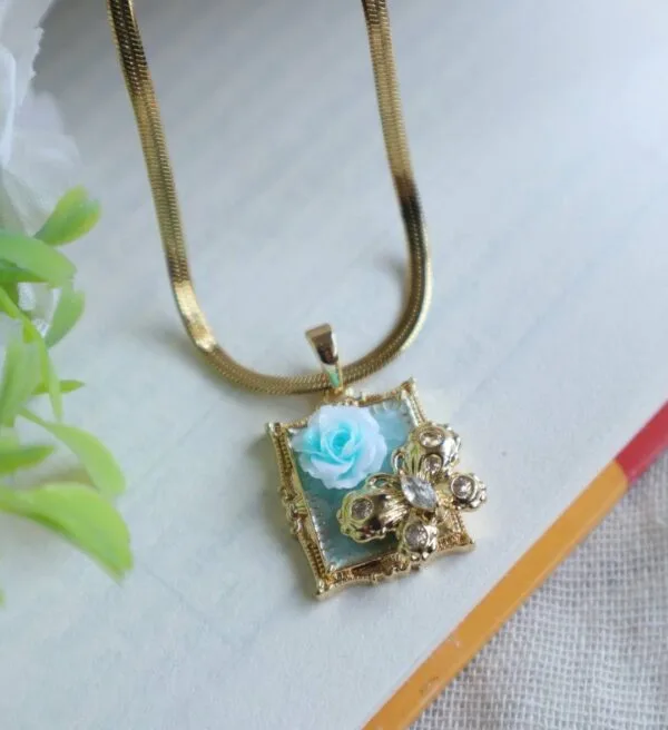 Frozen Garden Rose Necklace