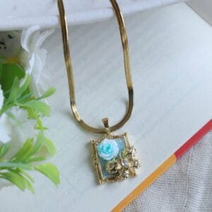 Frozen Garden Rose Necklace