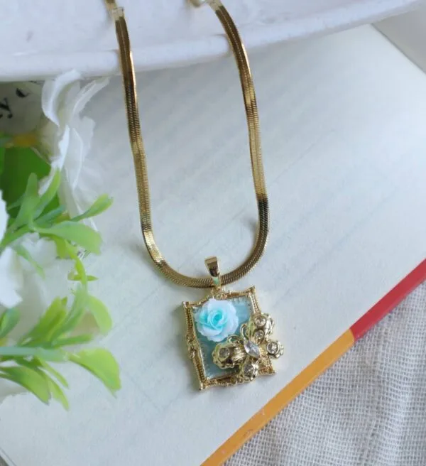 Frozen Garden Rose Necklace