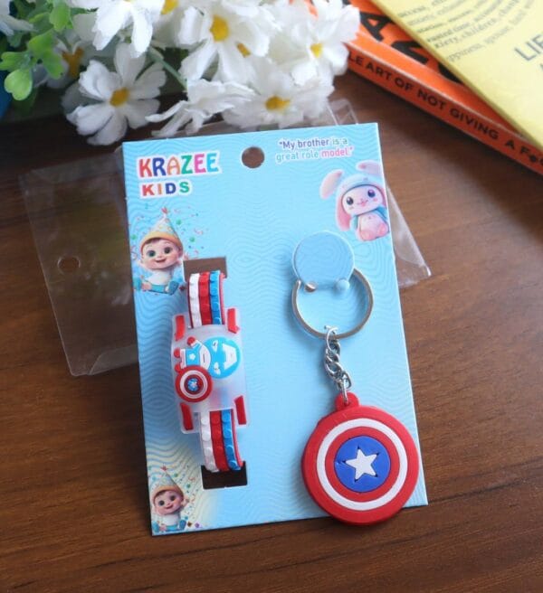 Captain America LED Wrist Band & Keychain Combo