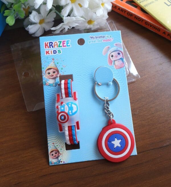 Captain America LED Wrist Band & Keychain Combo