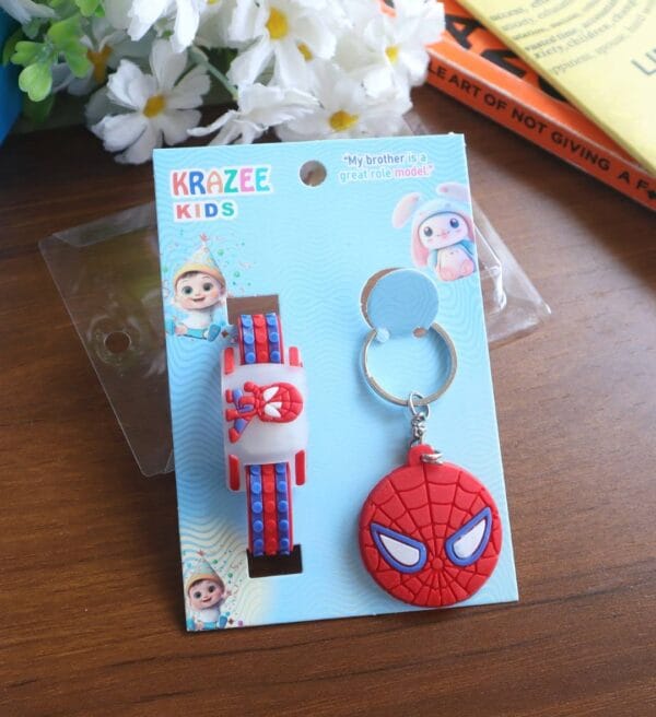 Spider-Man Light-Up Rakhi & Keychain Gift Pack