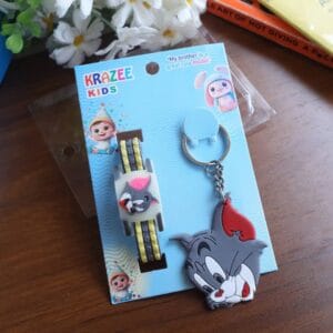 Tom & Jerry LED Light Rakhi & Keychain Set for Kids
