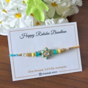 Multicolor Floral Rakhi with Crystal Center