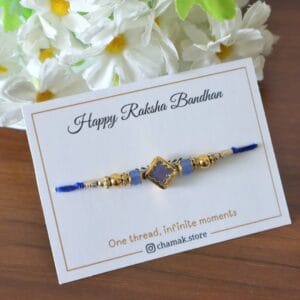 Elegant Blue Stone Rakhi