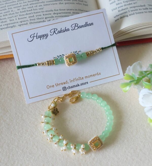 Mint Glow Rakhi Combo