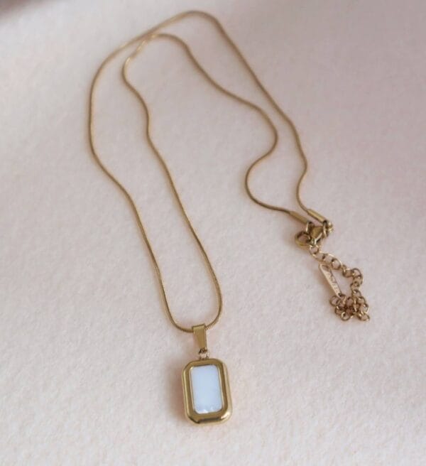 Classic White Stone Pendant Necklace