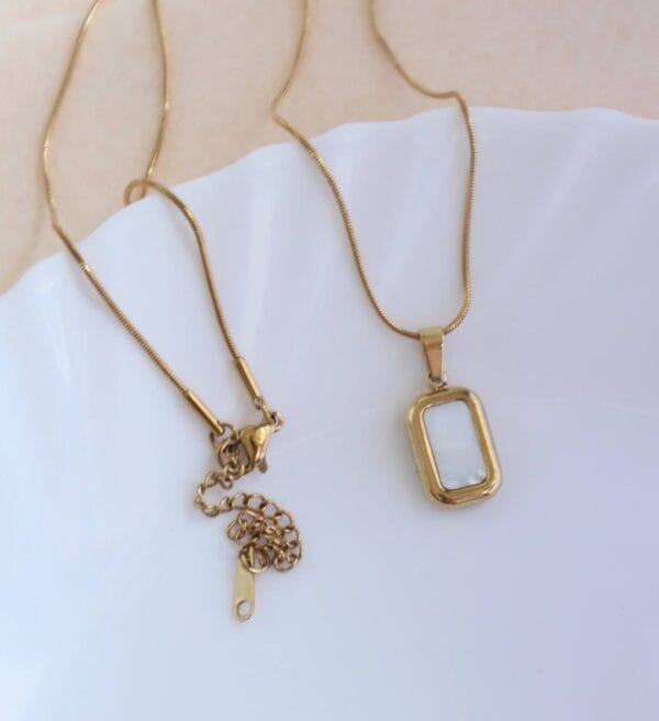 Classic White Stone Pendant Necklace