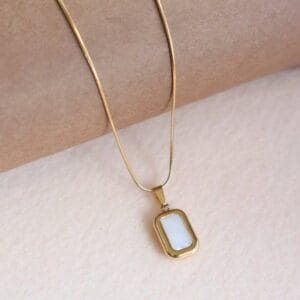 Classic White Stone Pendant Necklace