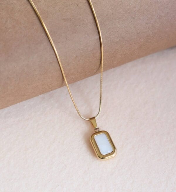 Classic White Stone Pendant Necklace